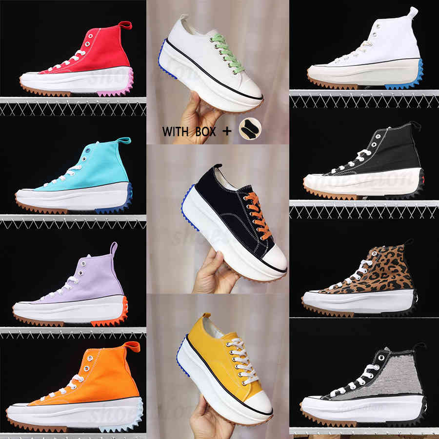 

2021 Women Run Star Hike Casual Shoes Leopard Orange Black Yellow Purple white High top stars Classic Thick bottom Canvas Shoe Size 36-40
