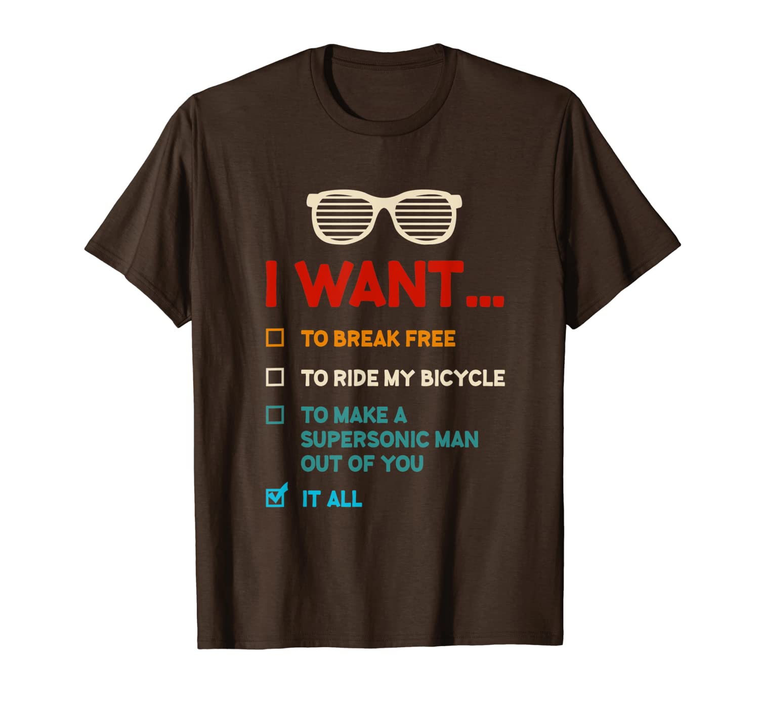

funny music lover gift i want it all music t-shirt, White;black