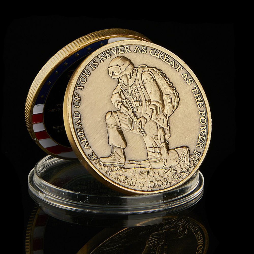 USA Challenge Craft The Task Of Your Is Never As Great As The Power Behind You Bronze Souvenir Army Coin-image-702275143