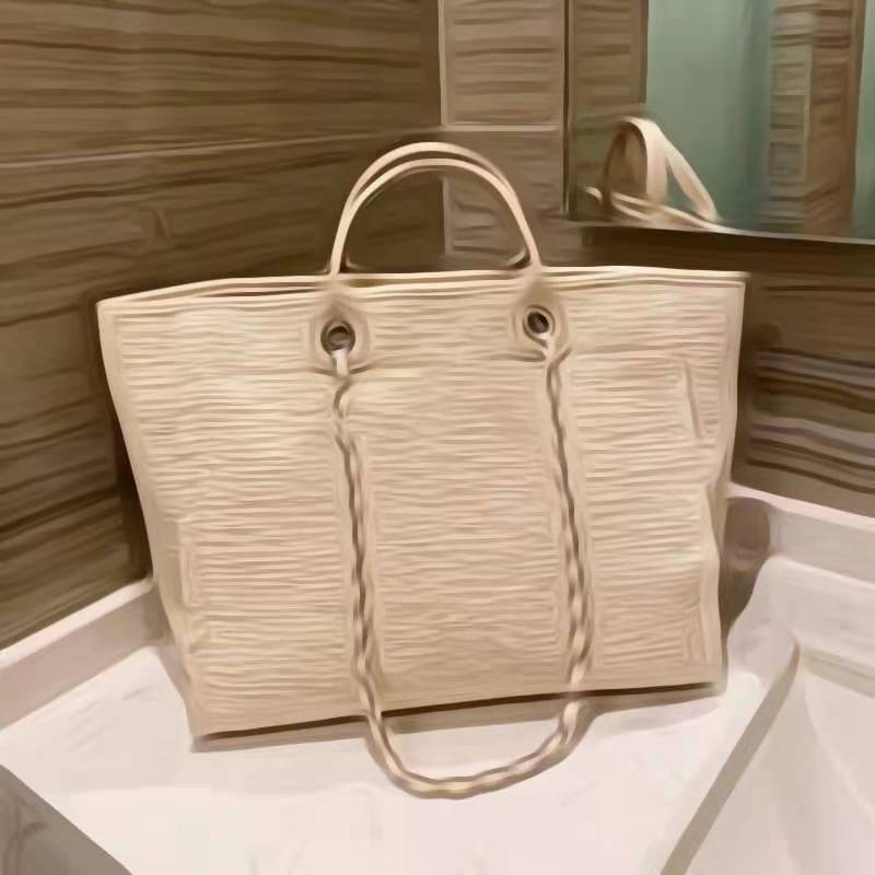 

Fashion beach bag Women top highest quality luxury designer MS classic pearl print striped canvas leather chain design summer shopping Mummy tote bags handbag, 88888888