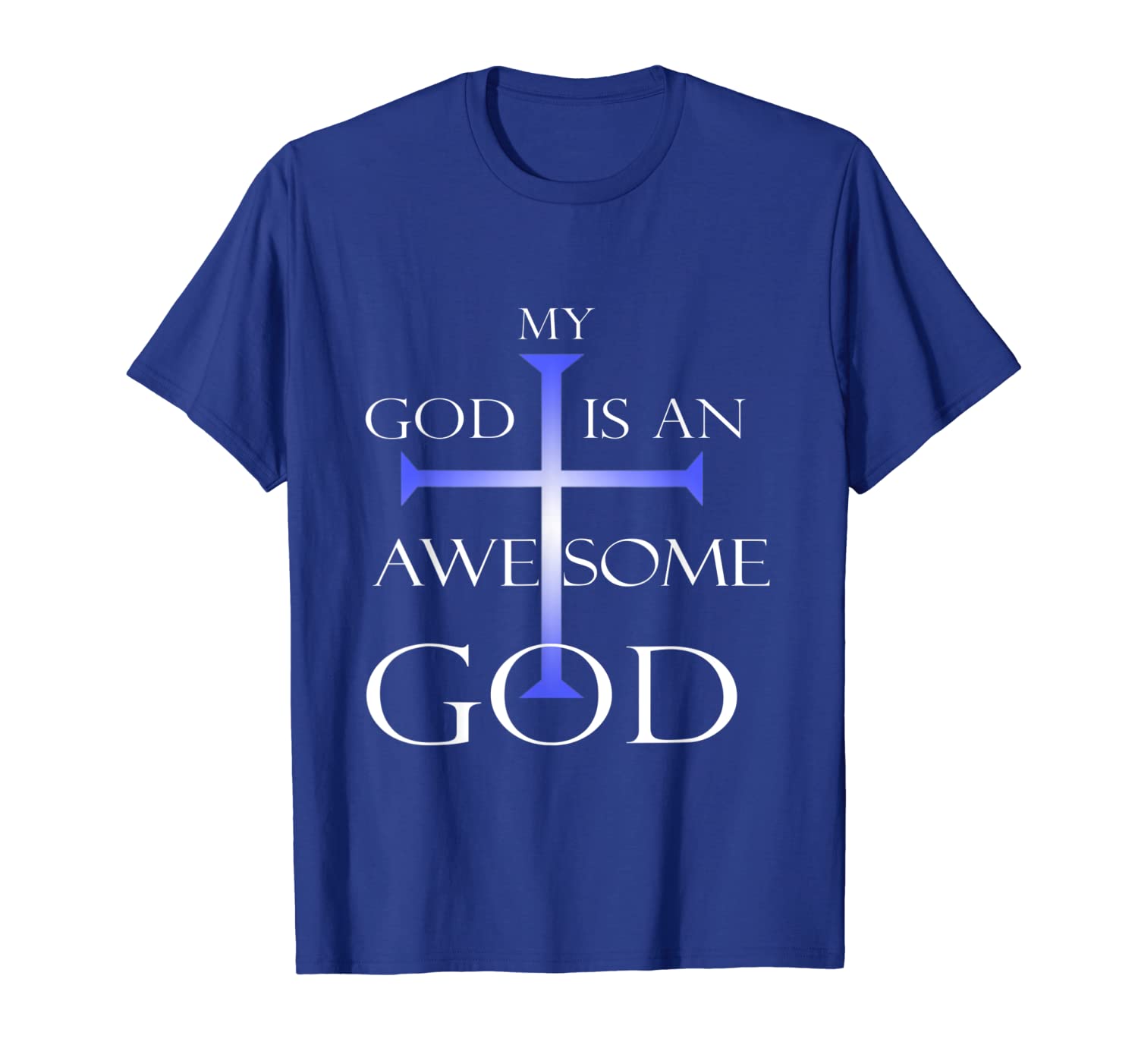 

my god is an awesome god christian religious tee t-shirt, White;black