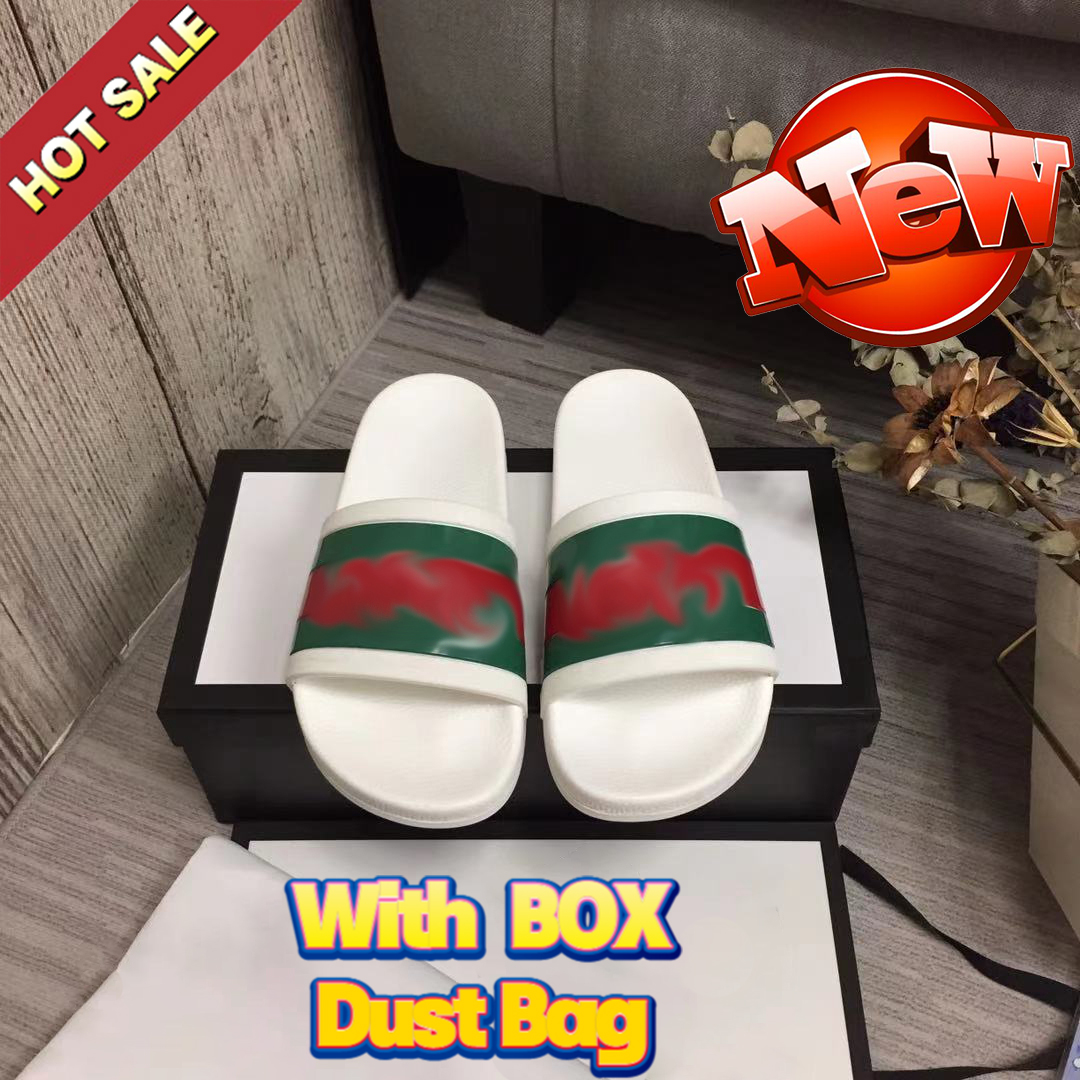 

2022 Designer Slides With OG Box Dust Bag Summer Mens Womens Slippers printing flower black white red leather fashion men women sneakers floral sandals, Bubble wrap packaging