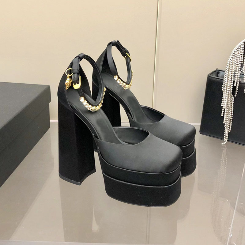 

Latest ladies Platform sandals Crystal-Embellished Sexy Bar Banquet Highs heeled boat shoe Super high heels metal luxury woman Dress shoes, Style 8
