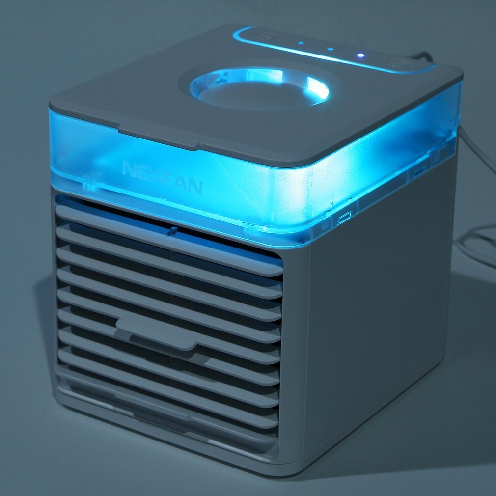 2021 New Desktop Mini Air Usb Cooler Personal 7-Colors Led Airconditioning Fan Cooling Portable Home Office Small Fan-image-692397331