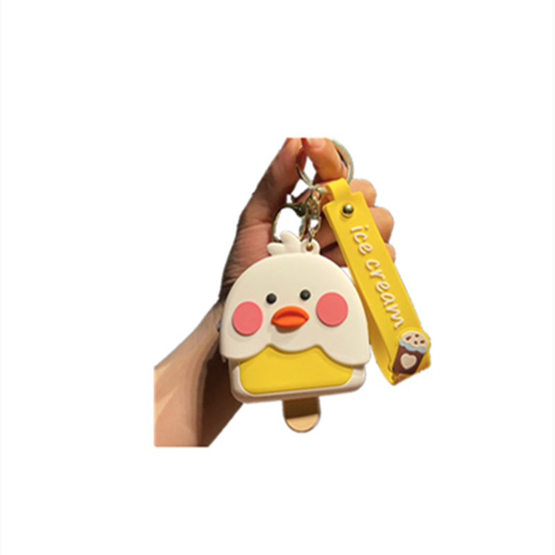 

Little Yellow Duck Chicken Straps silicone keychain coin purse pendant creative cartoon student schoolbag gift key chain BY DHL