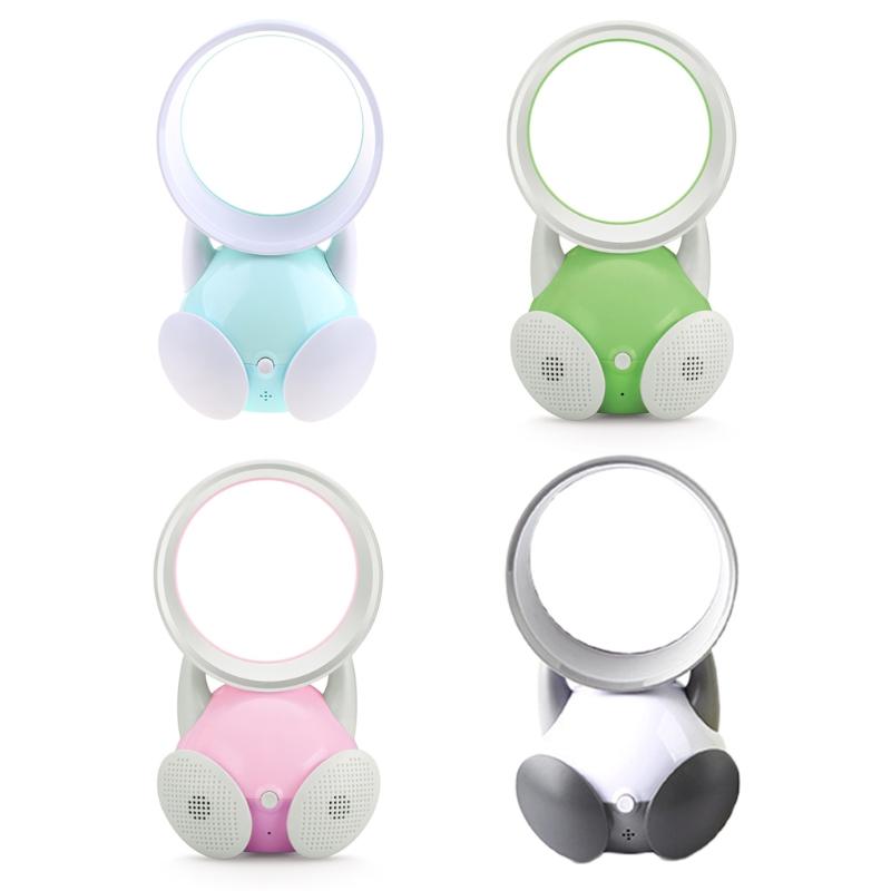 Electric Fans J0PE Cute Cartoon Bladeless Quiet Mini Fan Portable Desktop Air Coolers USB Charging Smart Personal Cooling Tool For Summer Ho-image-703103884