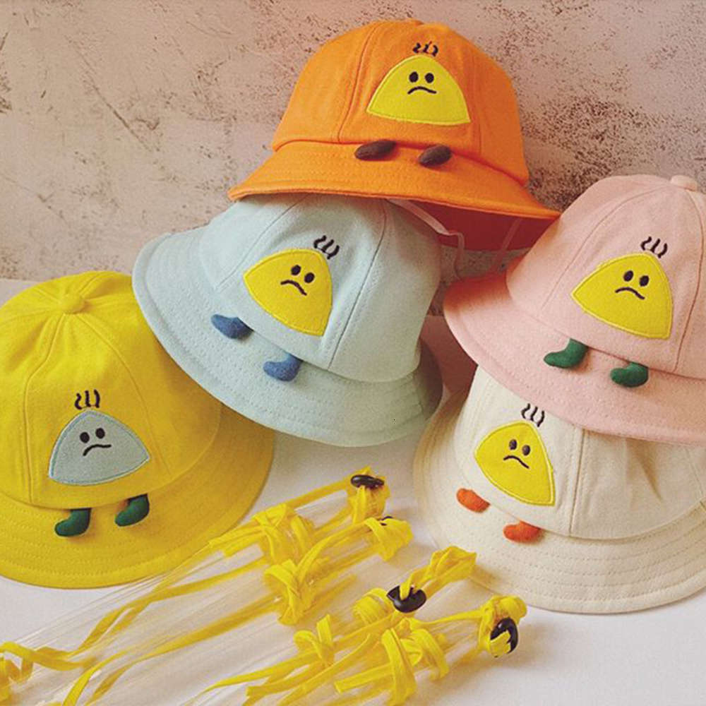 

Sun hat for children foaming children's spring summer boys and girls fisherman's detachable epidemic mask sunscreen sun hat, Yellow