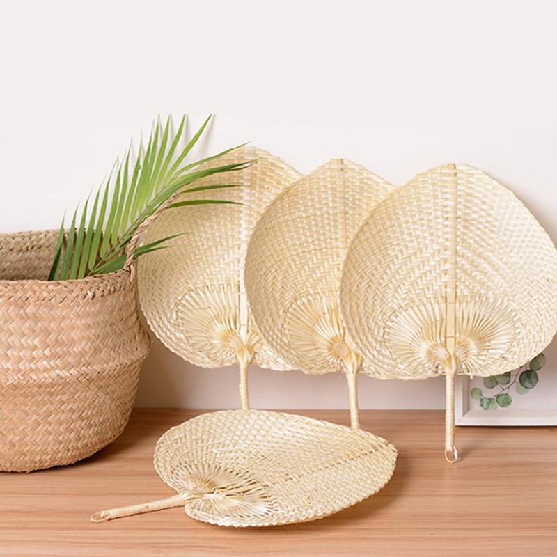

1pc Mosquito Repellent Hand Fans Pure Handmade DIY Heart Shaped Bamboo Woven Fan Summer Cooling Chinese Style Other Home Decor