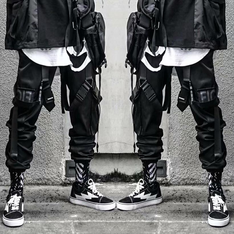 

casual cargo hip hop women pants joggers streetwear fashion sweatpant sportwear pantalon homme trousers, Black