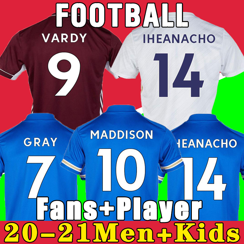 

THAI TSWY soccer jerseys VARDY 20 21 football shirt 2021 Fans RICARDO NDIDI MADDISON maillot uniform Men kids kits, Home