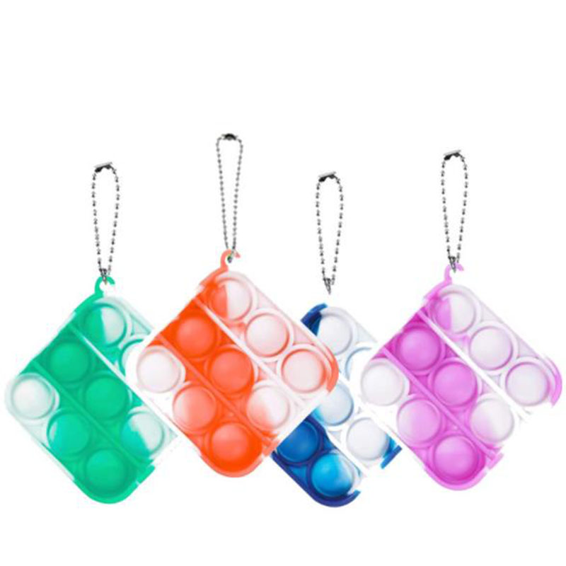 

home Push Pop It keychain Finger Bubble square shape Silicone Fidget Simple Dimple KeyRing Key Chain