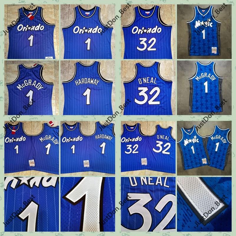 

Mens Shaquille 32 O Neal Penny 1 Hardaway Tracy 1 McGrady bulls Orlando Magic Vintage 19941995 Mitchell & Ness Basketball Jersey, Black;red