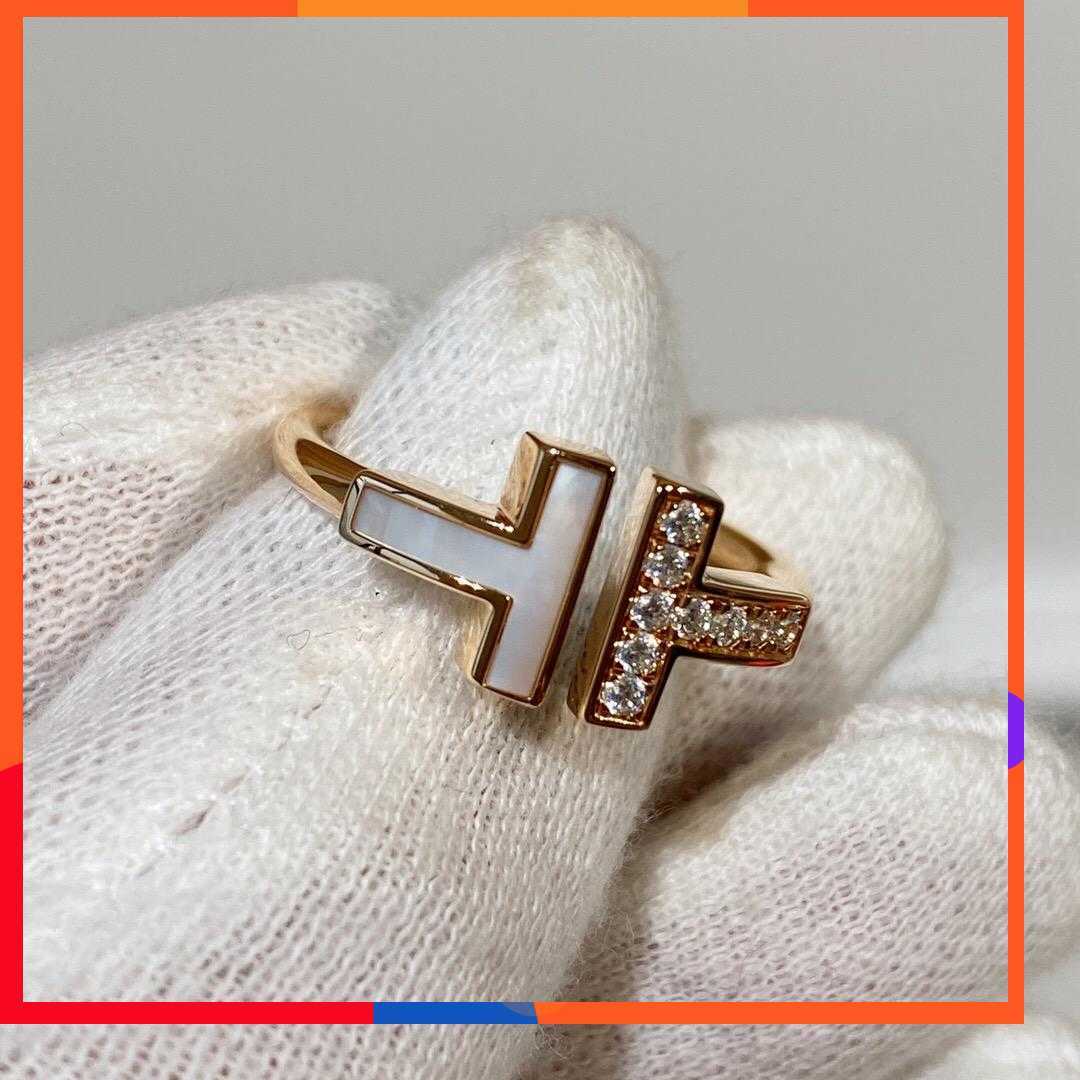 

The New double T-shaped opening 925 sterling silver Band Rings, 1.1with original fashion woman jewelry881