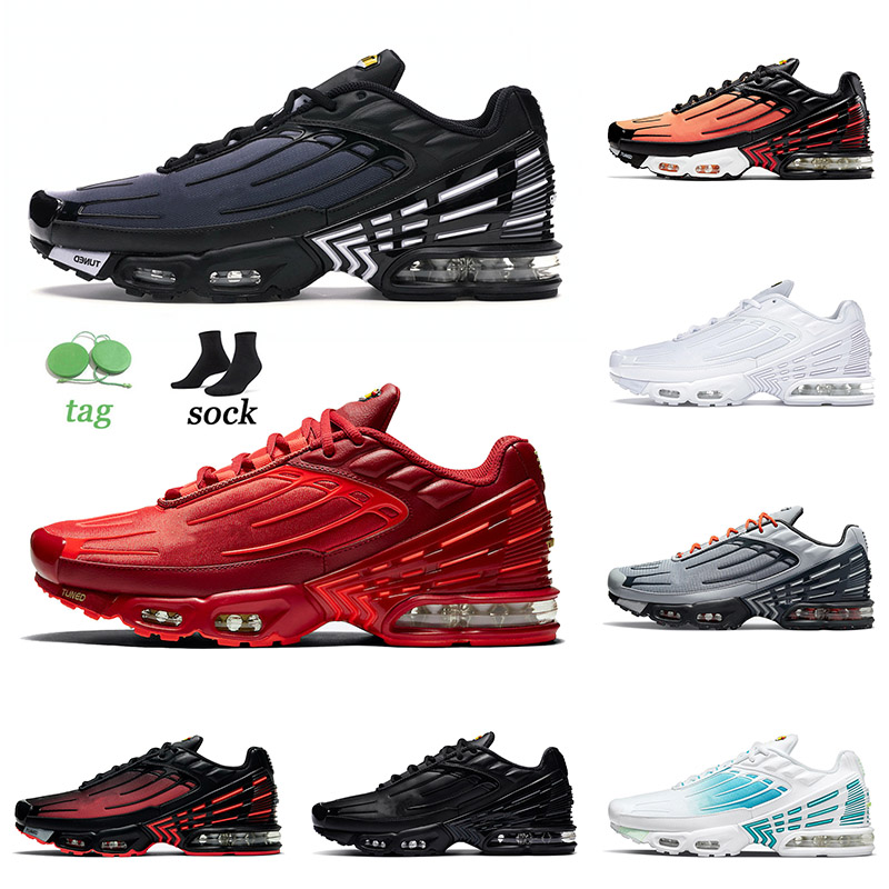 

Wholesale 2021 Tn Plus 3 Running Shoes Mens Womens Crimson Red Obsidain Triple White Laser Blue Tiger Tuned Trainers Sports Sneakers, B27 39-45
