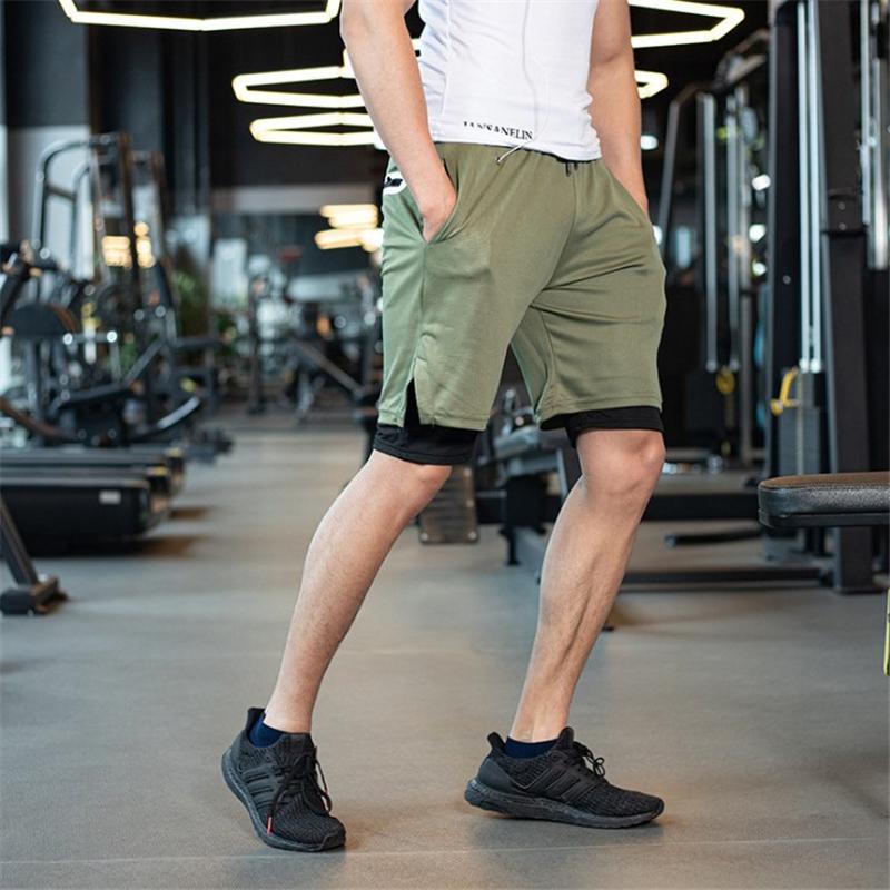 

Men's Shorts Summer 2022 Running Men 2 In 1 Sports Jogging Fitness Gym Training Quick-drying Male Short, White;black