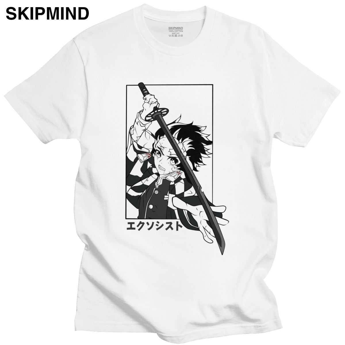 

Demon Slayer Kimetsu No Yaiba T Shirt Men Cotton Leisure T-shirt Short Sleeved Japanese Anime Manga Tanjiro Kamado Tee Top Gift X0621, Green