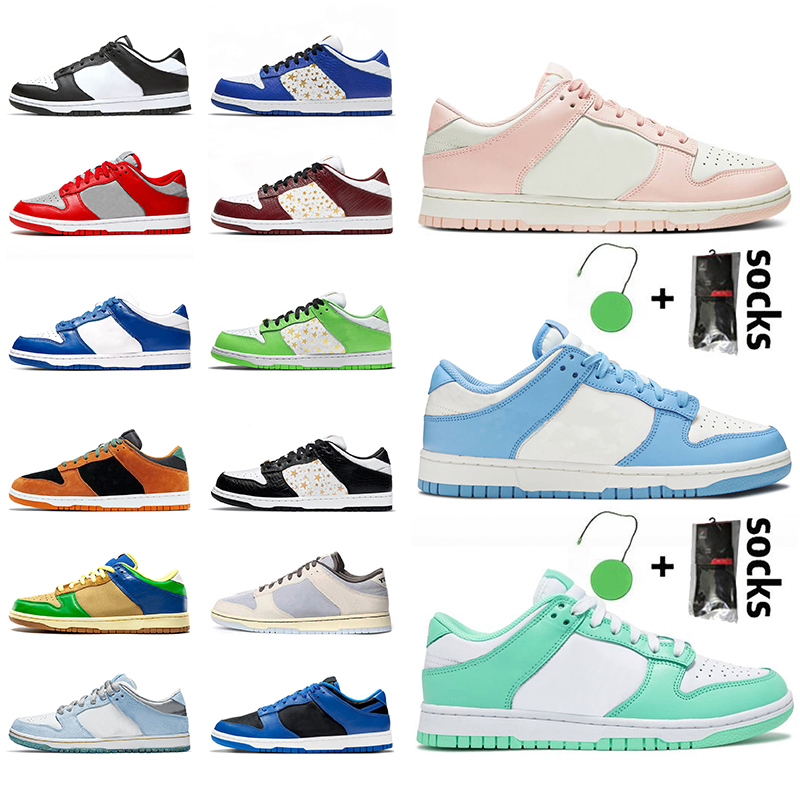 

2021 Men Womens Running Shoes SB Dunk Fashion Green Glow Black White Skateboard Sneakers Trainers Orange Pearl Coast Sup Brown Blue Halo Zitron