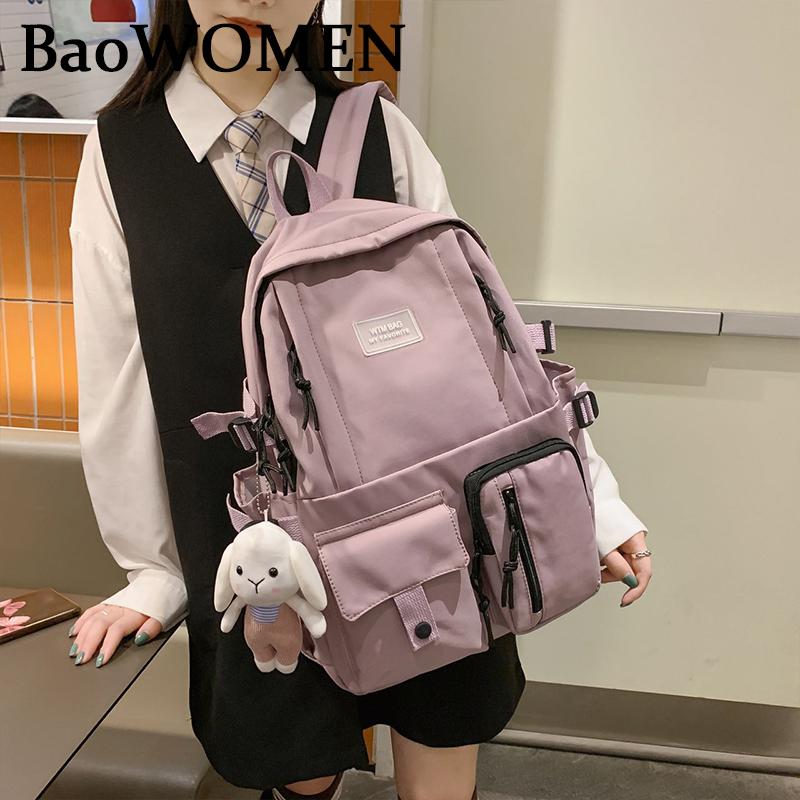 

Backpack BaoWomen Fashion Backpacks For Teeanger Girls Large Capacity Multi-pocket Black White Red Blue Pink Women School Bag, Red bags