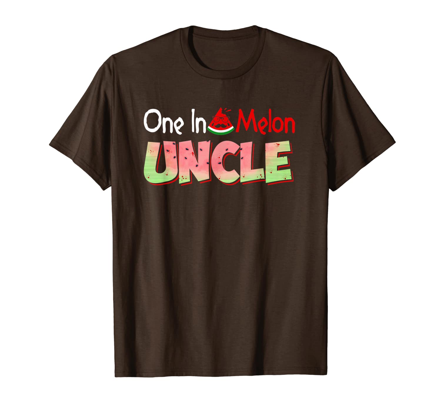 

one in a melon uncle fathers day pun watermelon t-shirt, White;black