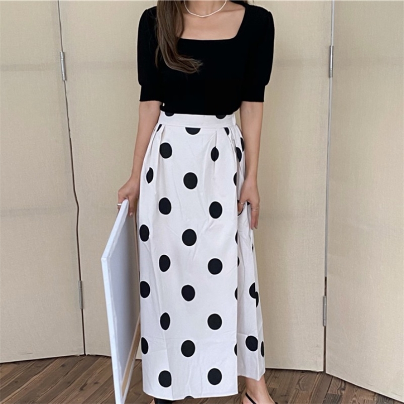 

Chic Knitted T Shirts Women Summer Korean Tees Square Collar Puff Sleeve Slim Fit Thin shirt Fashion Sweet Tops 210519, Black t shirts