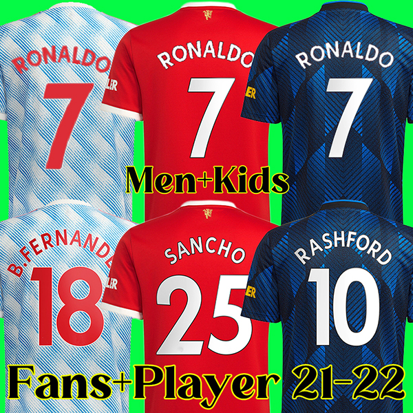

Manchester 21 22 man soccer jersey united RONALDO SANCHO VARANE UTD GREENWOOD RASHFORD POGBA JAMES football shirts 2021 2022 men kids kits 123, Home