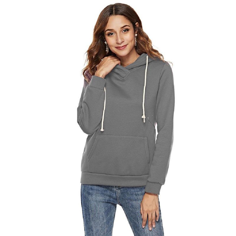 

Women' Hoodies & Sweatshirts Autumn Solid Color Pullover Sweatshirt Pockets Drawstring Breastfeeding Long Sleeve Casual, Black