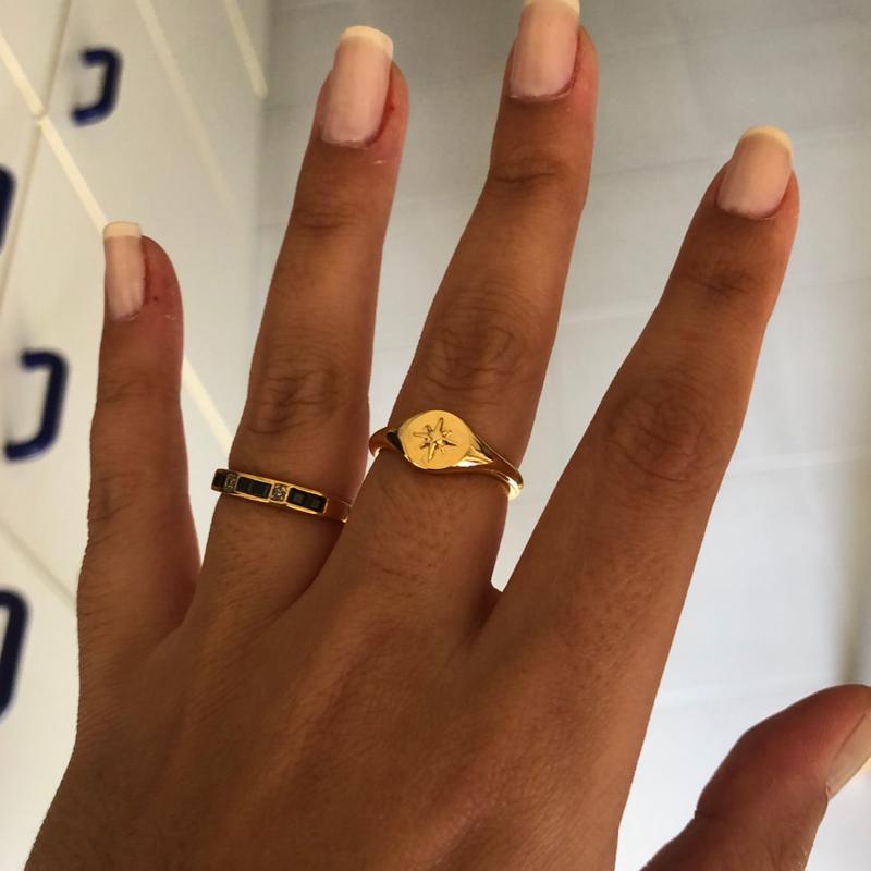 Cluster Rings Anise Star Ring Stainless Steel For Women Men Gold Silver Color Vintage Round Finger 2021 Trend Jewelry Bague Femme-image-710522062