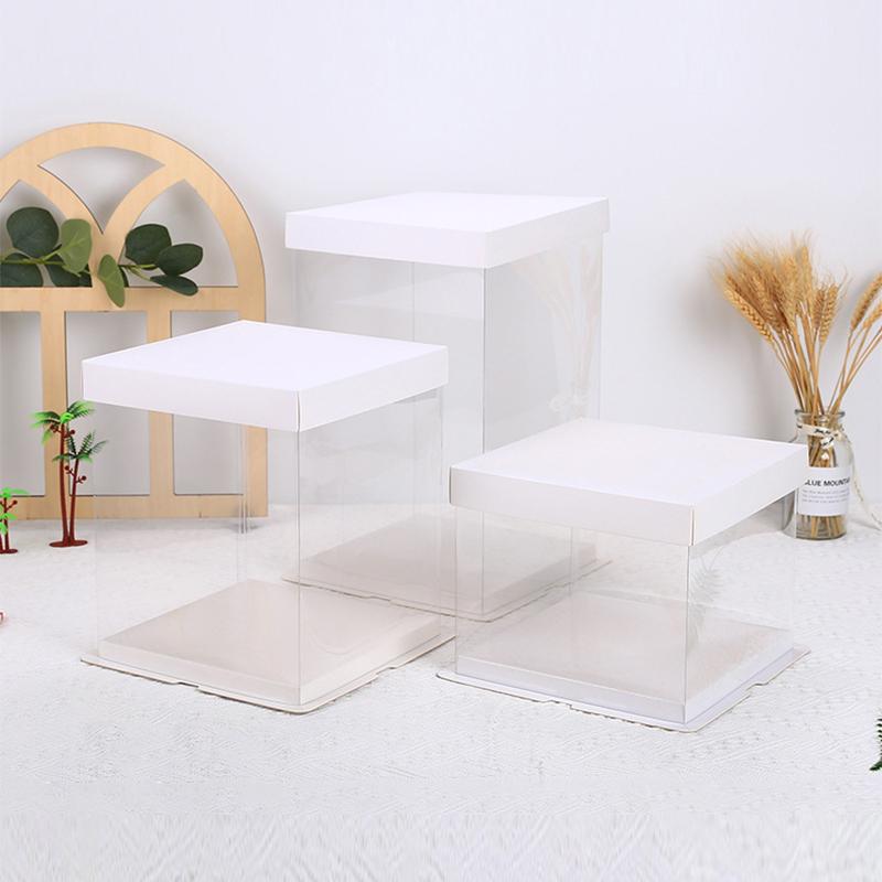 

Transparent Cake Box for 10 inch Bakery Tools Clear Plastic Display Box with Base and Lid Birthday Christmas Day New Year TX0062
