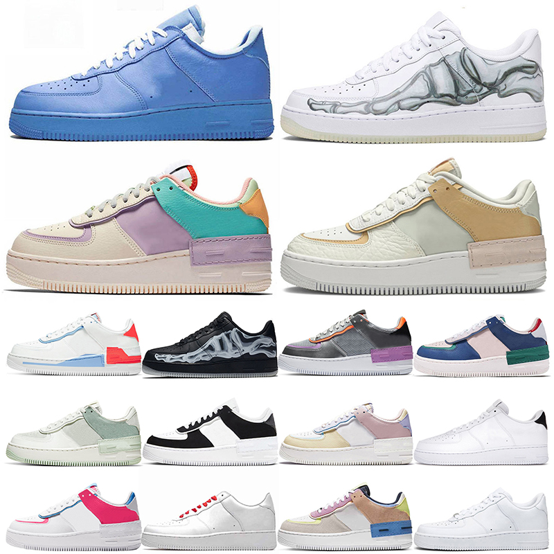 

2021 wholesale sneakers 1 running shoes mens women off pale ivory spruce aura white black pebbled leather airforce one trainers sports dunk airforces