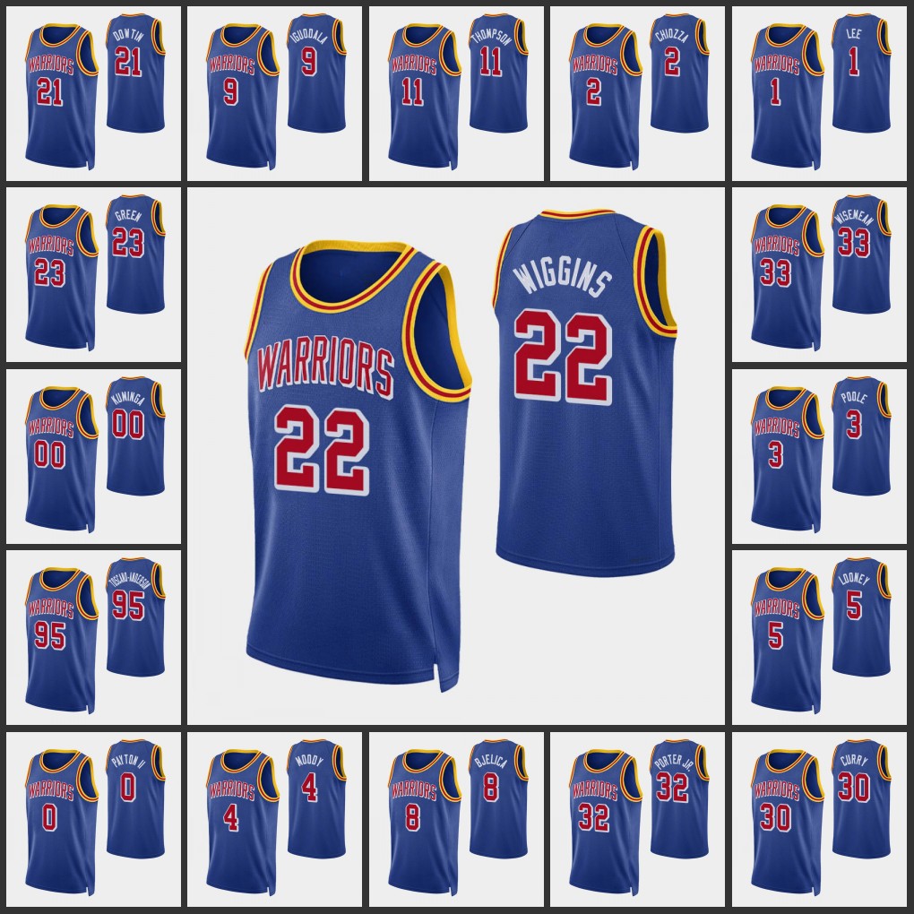 

Golden State''Warriors''Jor dan Poole Stephen Curry Andrew Wiggins Andre Iguodala Klay''Thompson 75th Annivers, Black