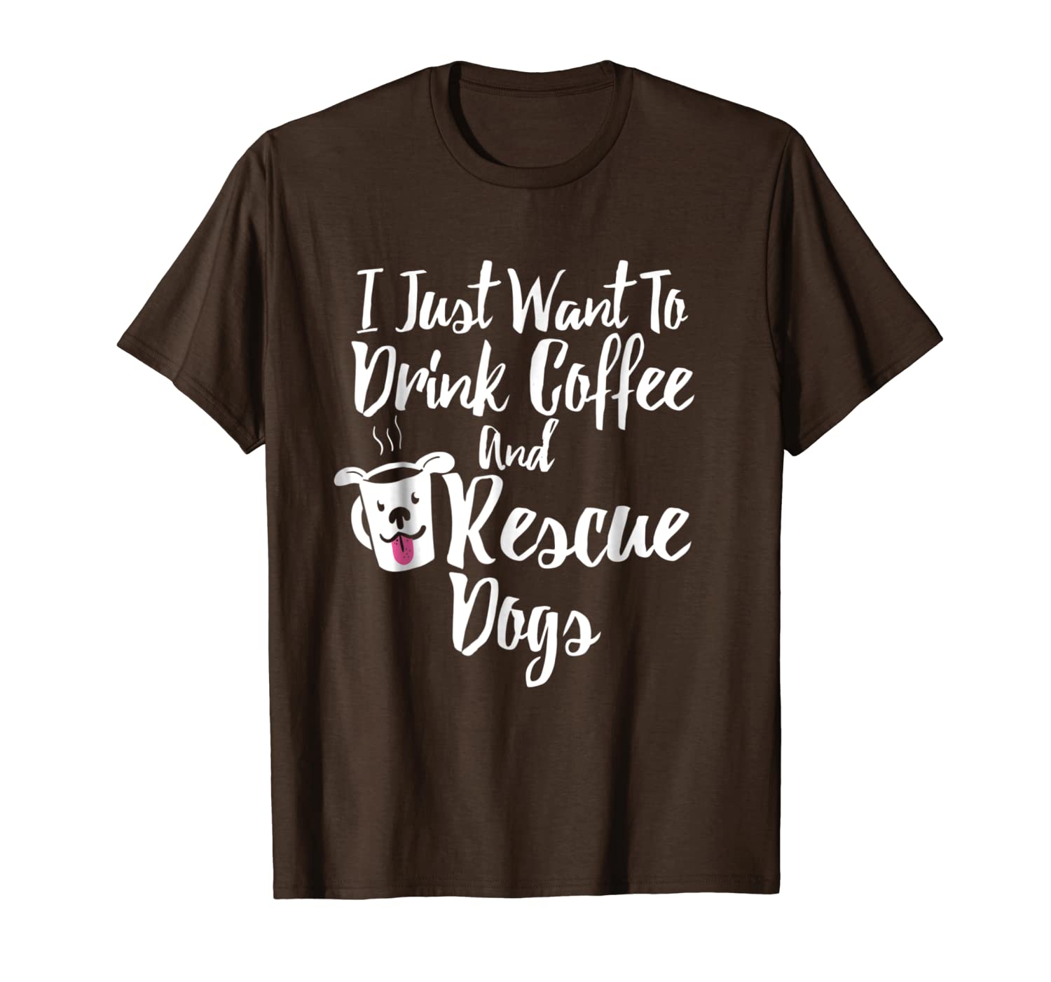 

i just want to drink coffee and rescue dogs graphic t-shirt, White;black