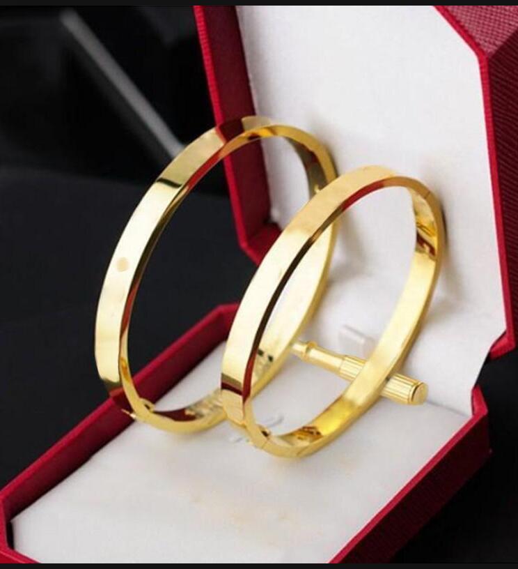

wholesale fine Stone Bangle stainless steel Love Bracelets silver rose gold for Women Men Screw Screwdriver Bracelet Couple Jewelry Woman With original bag