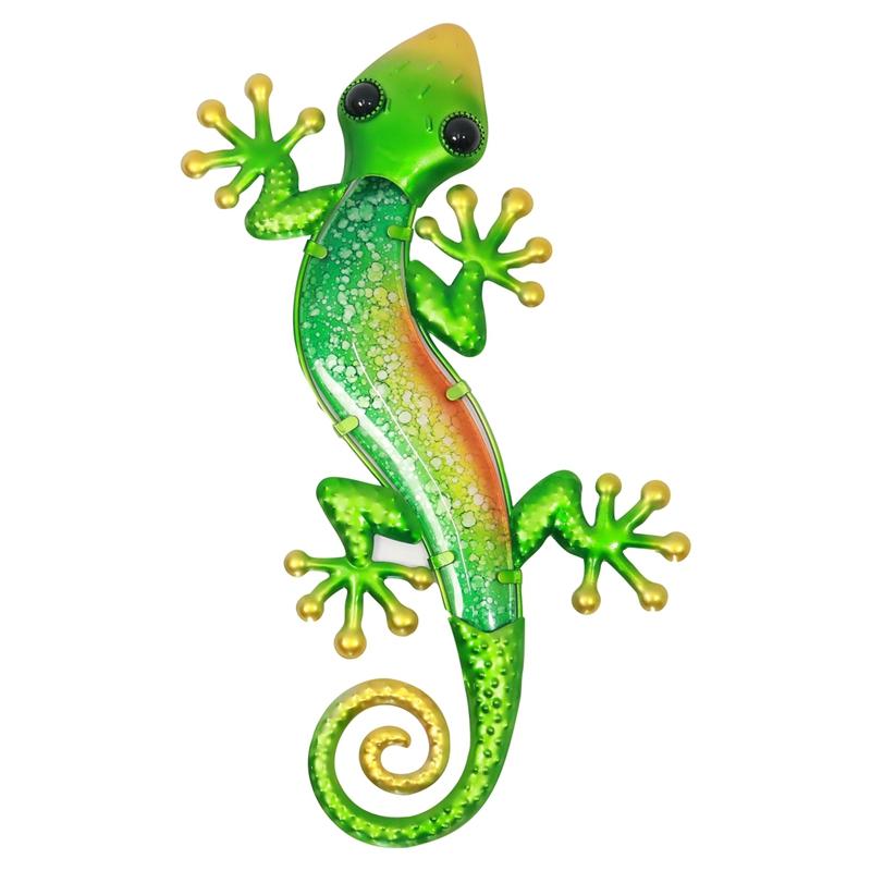 

Decorative Objects & Figurines Metal Gecko Wall Decoration Artwork For Garden Outdoor Statues And Miniatures Accessories Sculpture