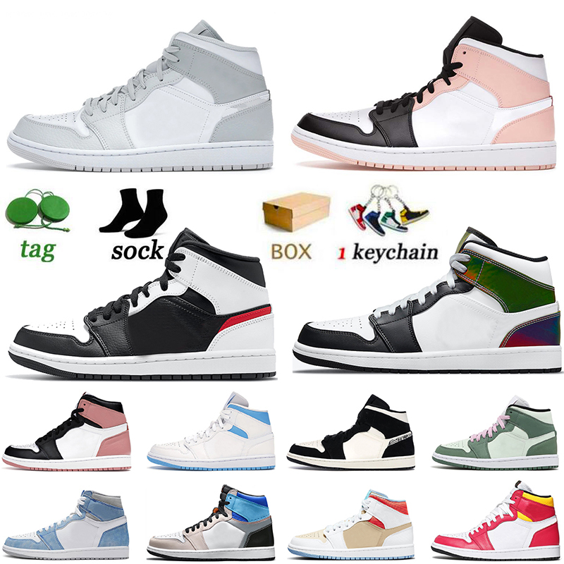 

Women Mens Jorden 1 With Box Jumpman 1s Basketball Shoes Unions Jordon High OG Travis Scotts Mid Crimson Tint Toe Rust Pink Prototype Sneake