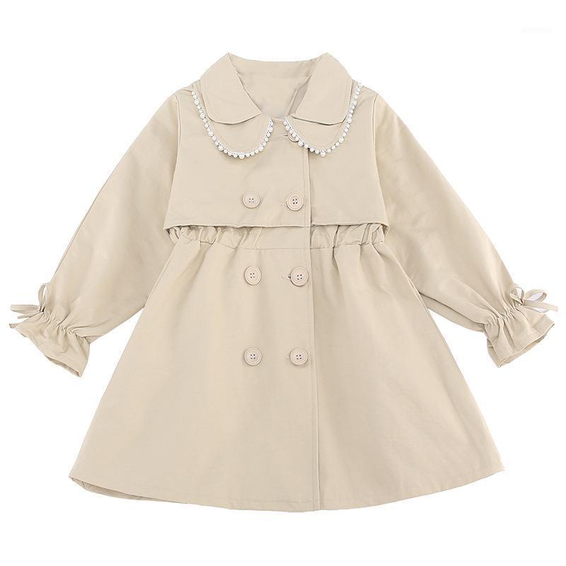 

Coat 2021 Spring Autumn Windbreaker Jacket For Girls Fashion Korean Style Long Outerwear 4 6 8 10 12 Years Children Clothing, Blue;gray