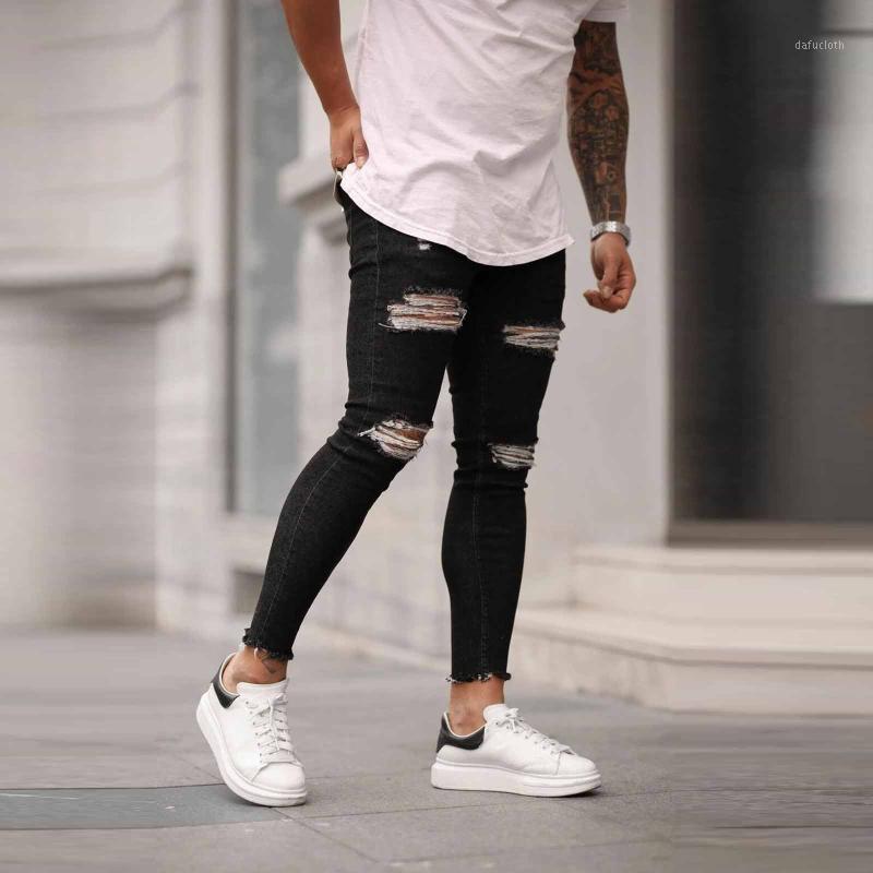 

Personalized Outdoor Street Men' Jeans Solid Color Ripped Zipper Wash Trousers Casual Pants#g30 Pants, Blue