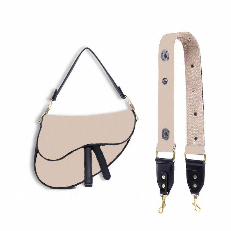

Saddle Bag Oblique Embroidery handbag Blue Letter printed crossbody bags with Wide shoulder strap