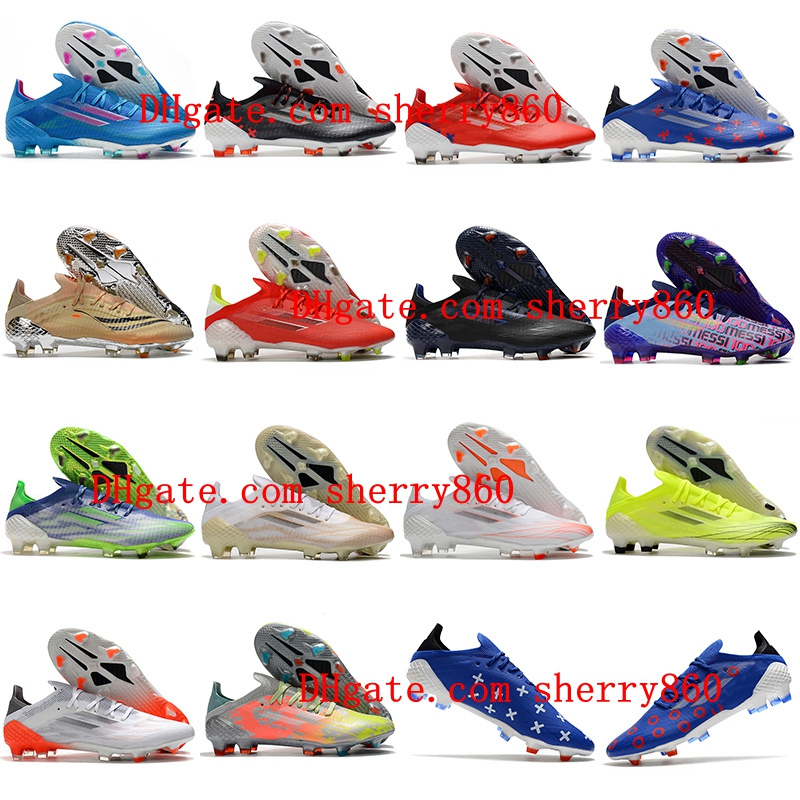 

Top Quality Soccer Shoes X SPEEDFLOW.1 FG Cleats Leather Trainers Football Boots Red White Gold Navy Blue Plating Sole botas de futbol, As picture 11