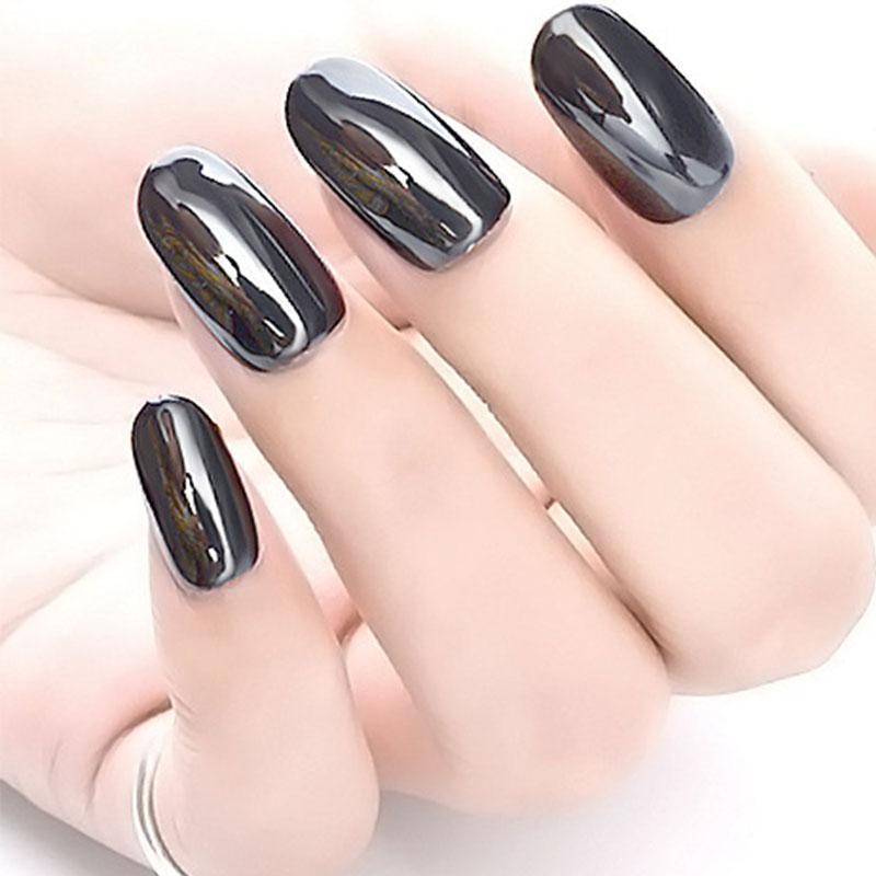 1 Box Mirror Black Nail Glitter Powder Nail Art DIY Chrome Pigment Silver Plated Powder Makeup-image-692127588