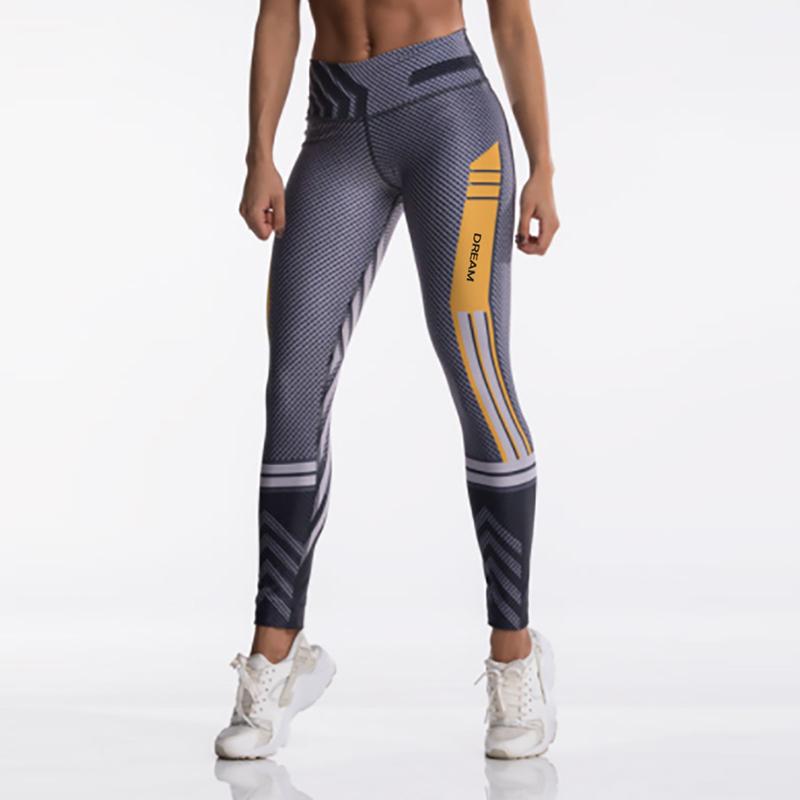 

Yoga Outfit Panelled Pants Women High Waist Sport Fitness Leggings Rhombic Printed Gym Tights Push Up Calzas Deportivas