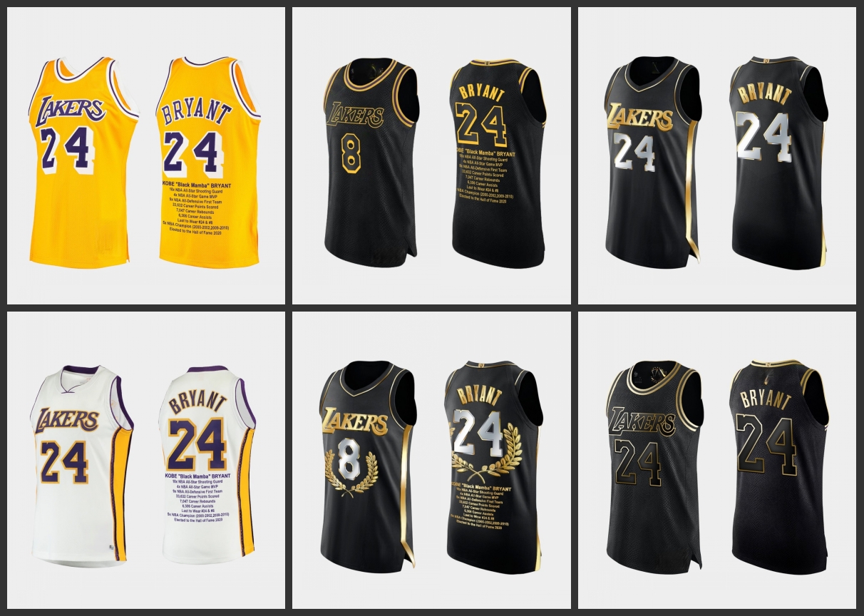 

Los Angeles Lakers Kobe Bryant Anniversary Career Honor Gold Jersey Vintage, Black