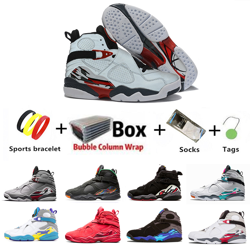 

Captain Aqua Jumpman 8 VIII South Beach 8s men Basketball Shoes Multi-Color Reflective Quai 54 Raid Three Peat Chrome Valentine's Daymens Sports Sneakers 40-47, Color#1