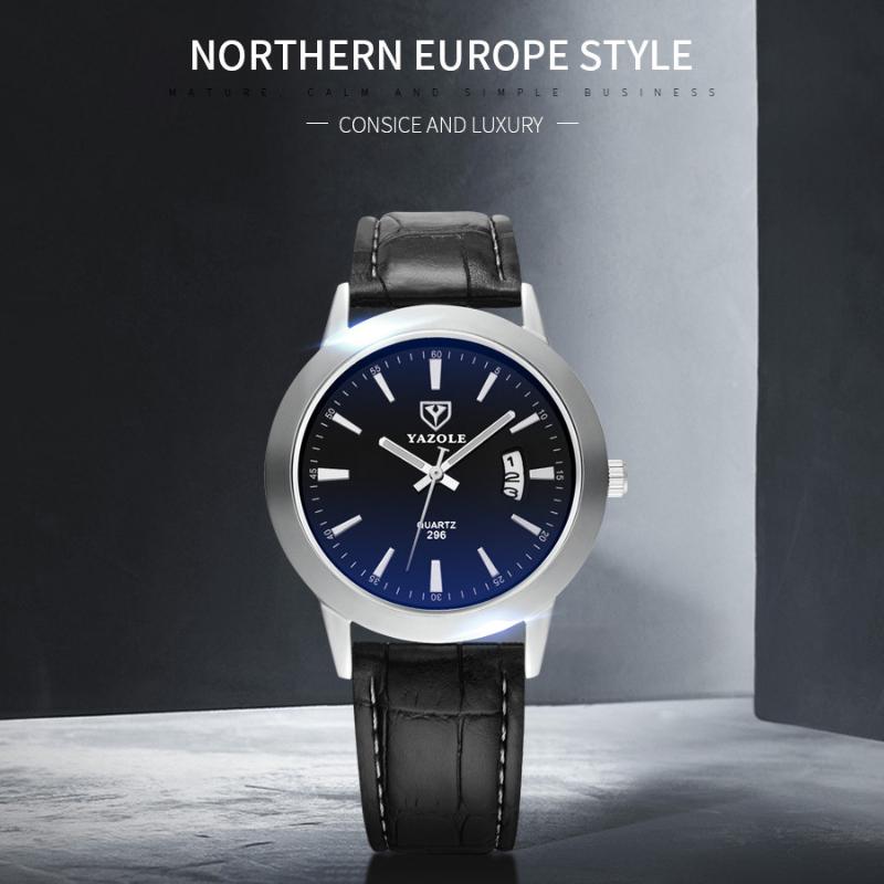 

Wristwatches YAZOLE Men's Calendar Quartz Watch Waterproof Luminous Wholesale Explosion Models Fashionable Business Clock, Black