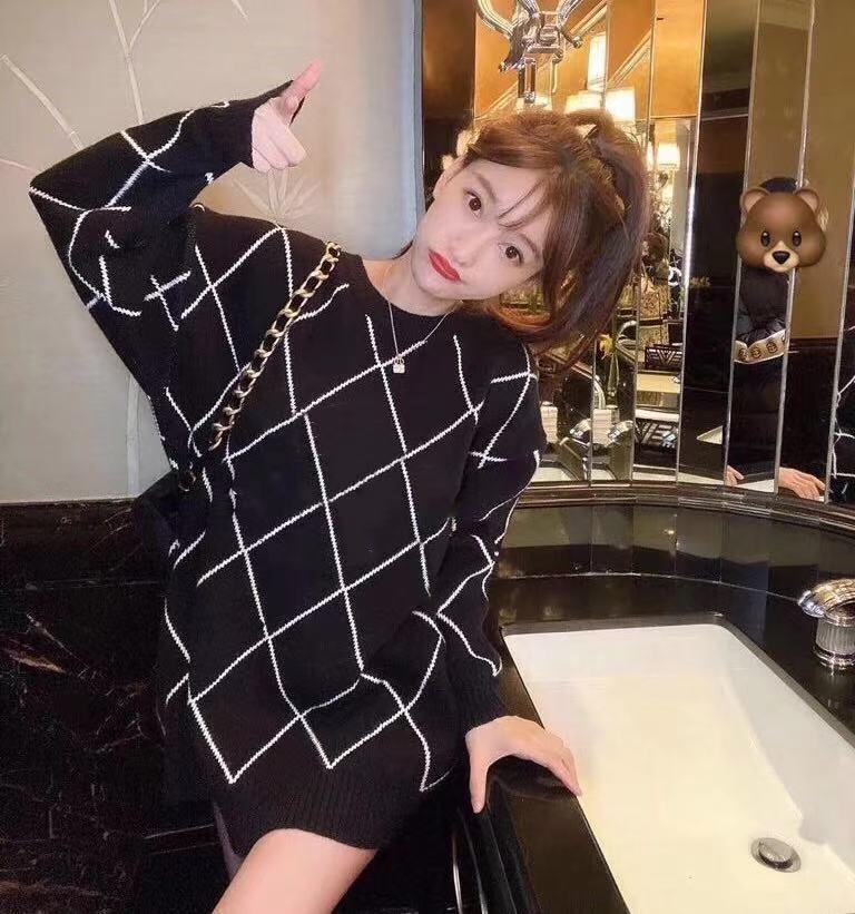 

Women' Sweaters 2021 High quality Black Fall/Winter knit Long Sleeve thick pullover sweater