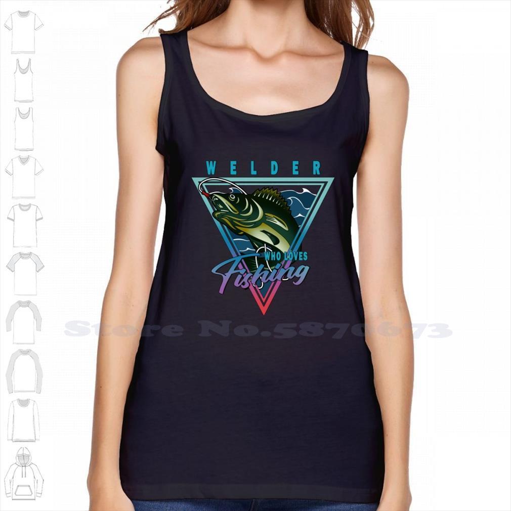 

who loves fishing quote summer funny tank sleeveless vest for men women fish fishbone, White;black