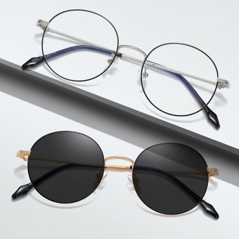 

Men Women Pochromic Anti Blue Light Sunglasses Fashion Elegant Oval UV400 Protection Glasses Outdoor Activities Eyewear