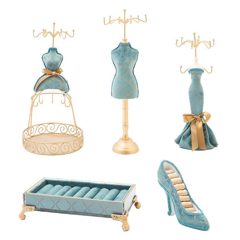 Jewelry Pouches, Bags Jewellery Display Stand Princess Dress Necklace Holder Lady Model High-Heeled Shoes Earring Ring-image-707545617