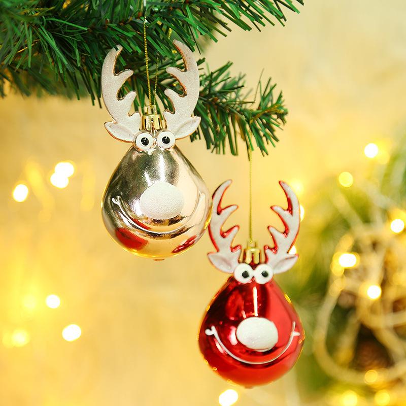 

Christmas Decorations 2pcs Balls Ornaments Bauble Pendant Elk Design Hanging Mall Home Party Props For Tree 2022