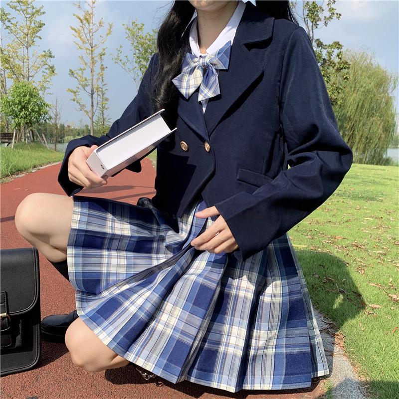 

Women' Suits & Blazers Women Sets Japanese Sweet Soft Girly JK Uniform Kawaii Suit Autumn Winter Preppy Style Notched Collar Long Sleeve, Ivory