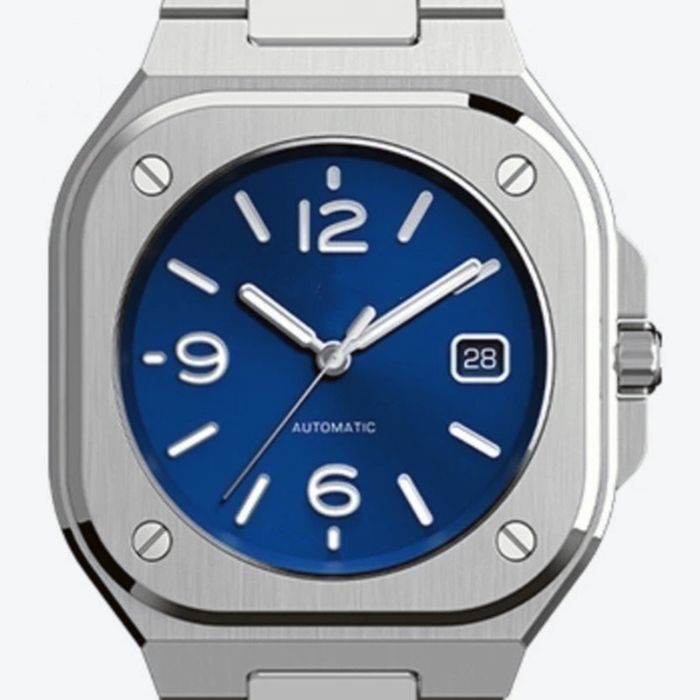 

Luxury Automatic Mechanical Watch for men Leisure Sports Business BR Style series three needle mens Wrist watches, Gray